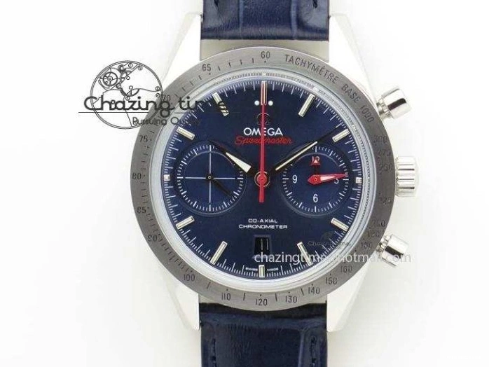 0217 Tailored Planet Ocean Master Chronometer SS OM 1:1 Best Edition Black Dial On Leather Strap A 8173